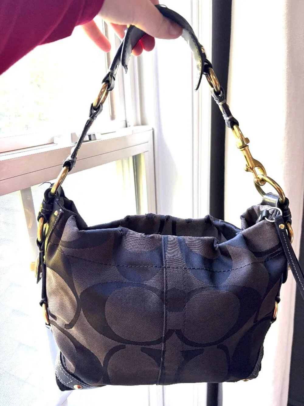 Coach Signature C Jacquard Carly Hobo bag - Black